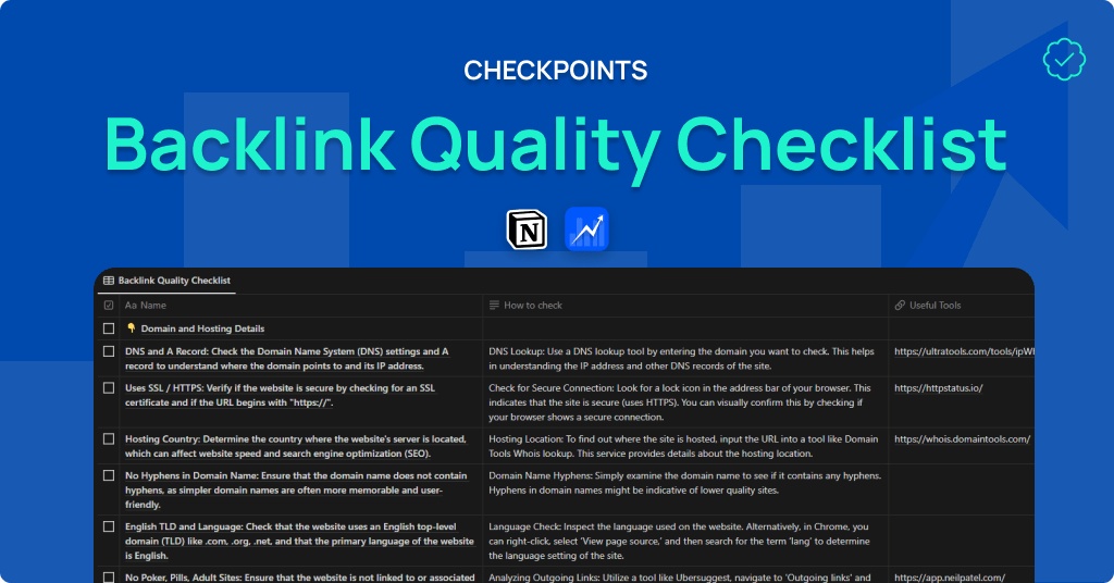 Backlink Quality Checklist